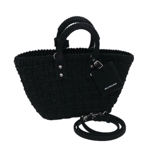 BALENCIAGA Bistro Hand Bag Canvas 2way Black 671342 Auth bs15695V - Picture 1 of 16